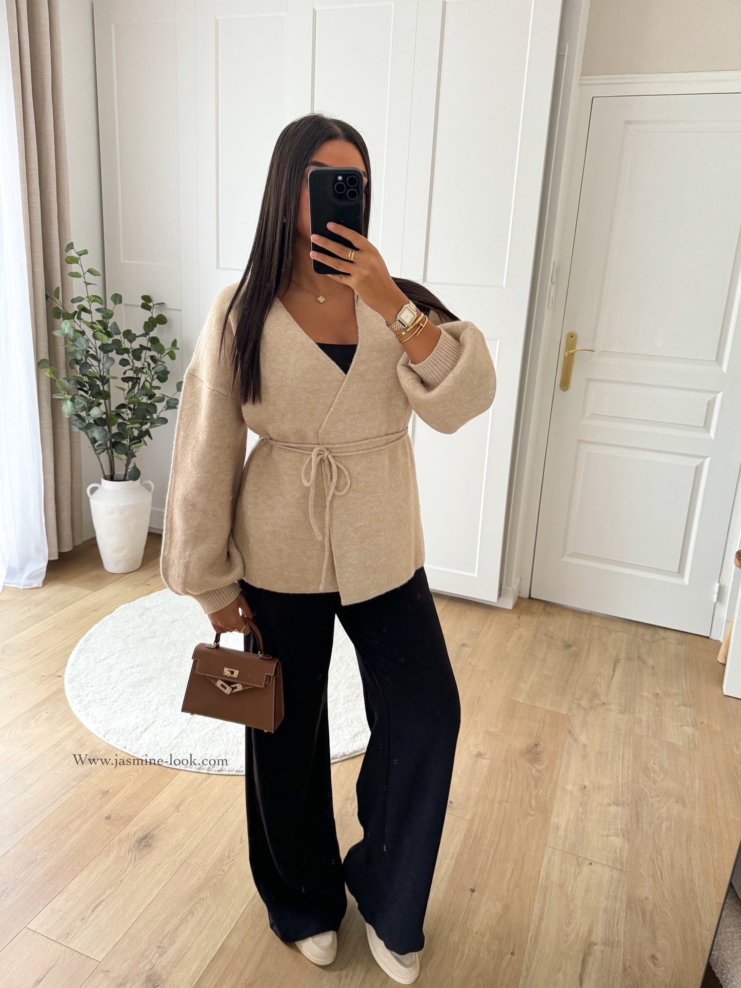 Beige wrap cardigan