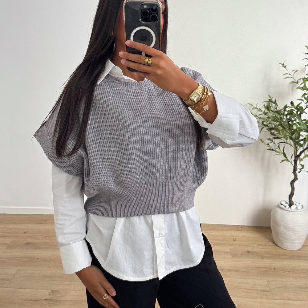 Pull crop Gris