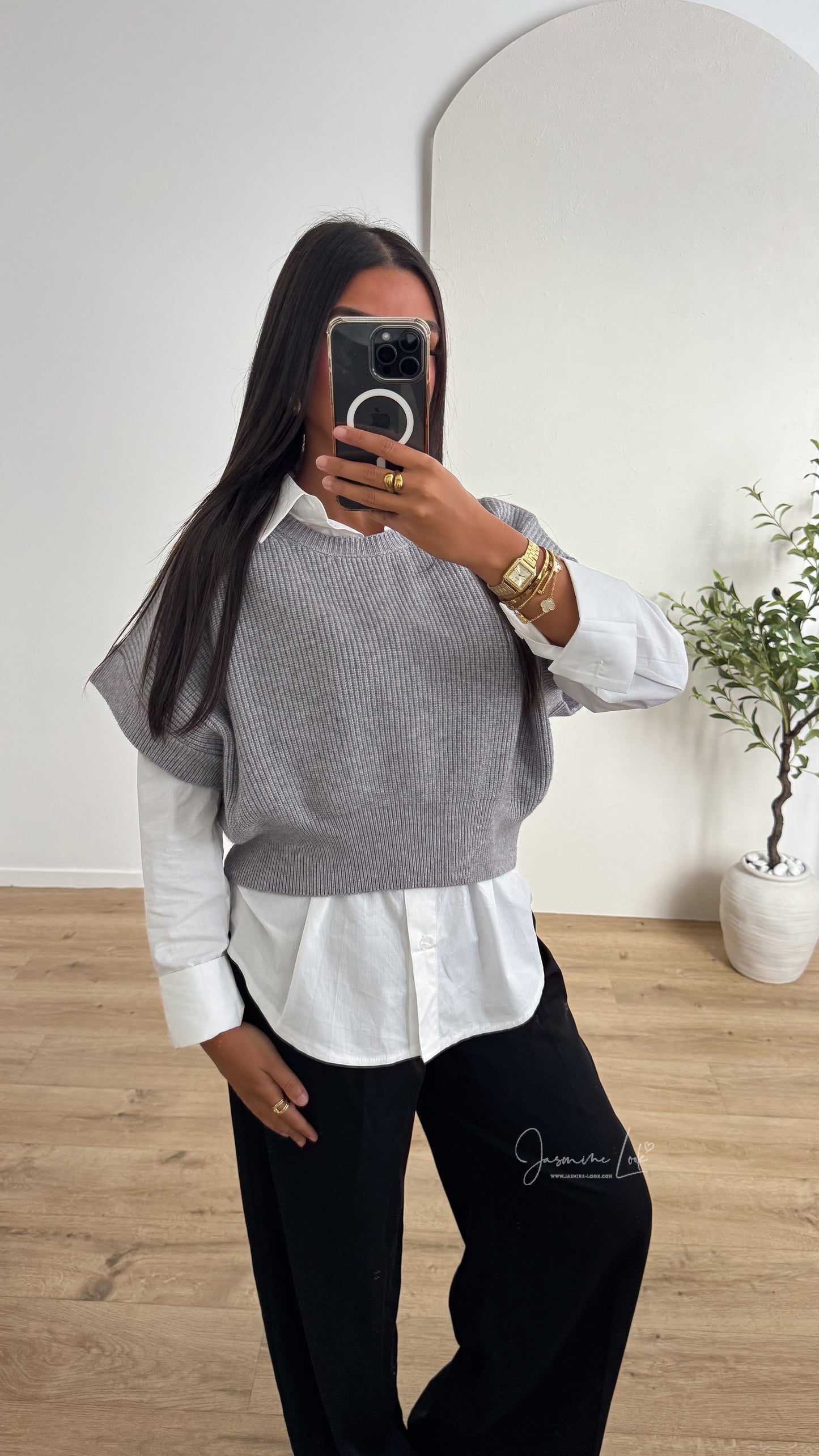 Pull crop Gris