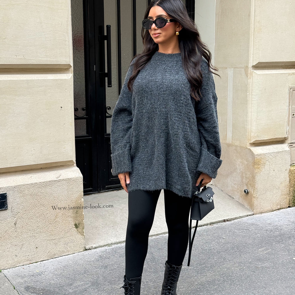 Jewel Black Grey Sweater