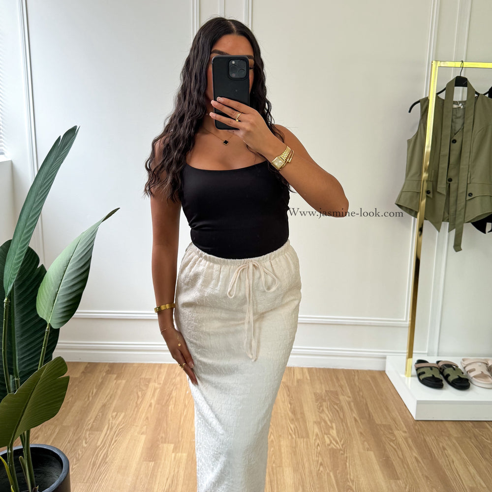 Ivory textured skirt