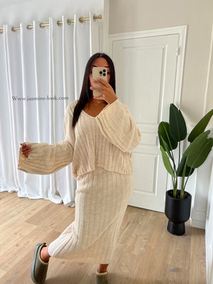 Ensemble jupe Maille beige