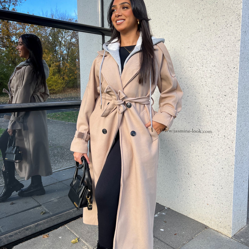 Taupe trench coat