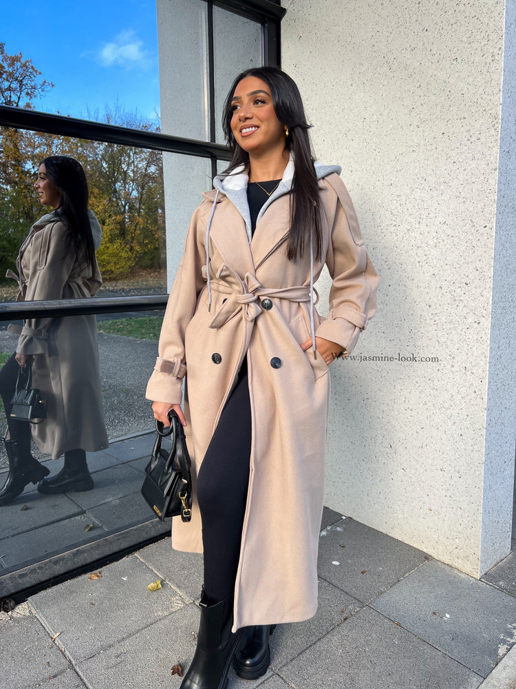 Manteau trench taupe