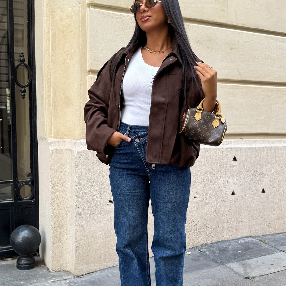 Veste Suède Z marron