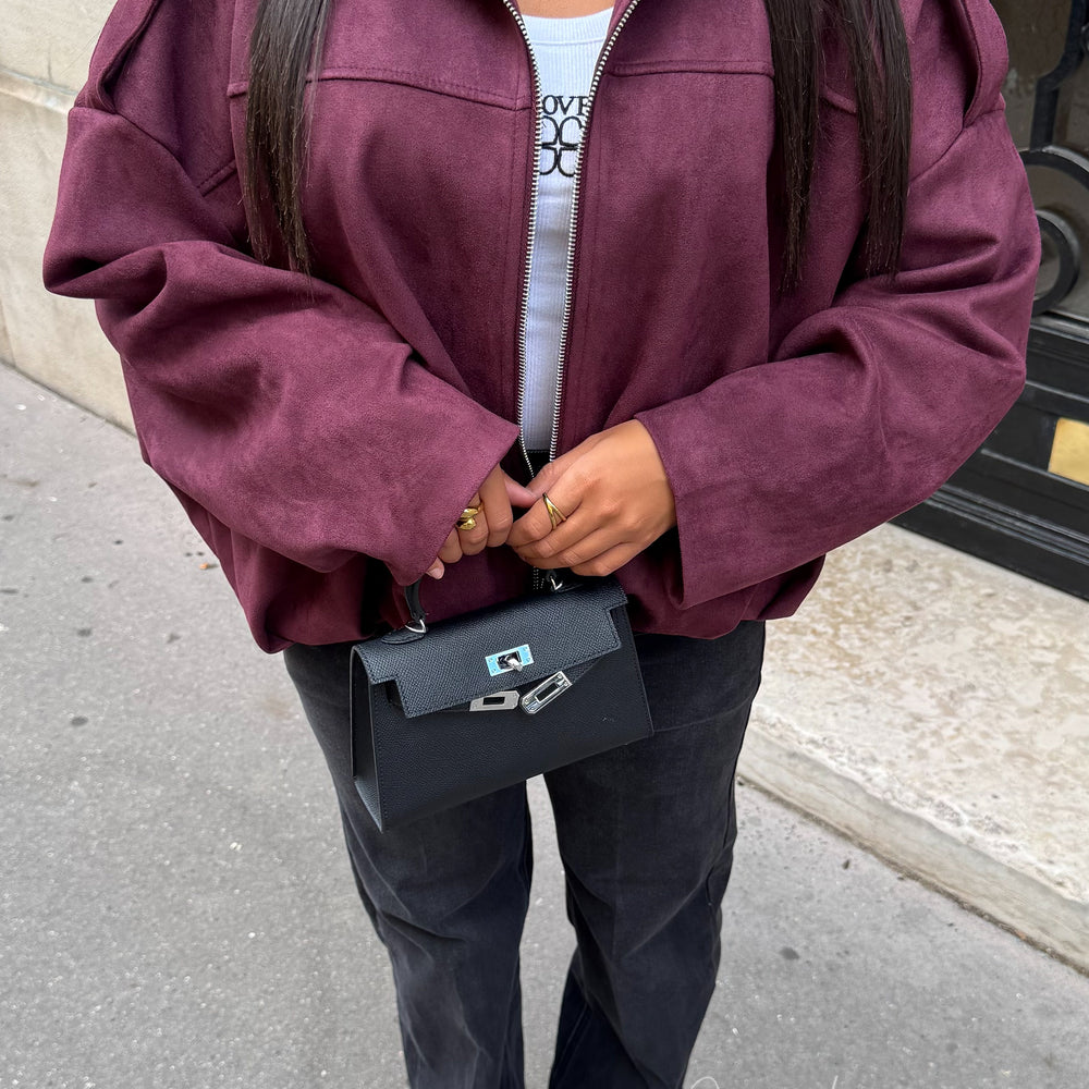 Veste Suède Bordeaux