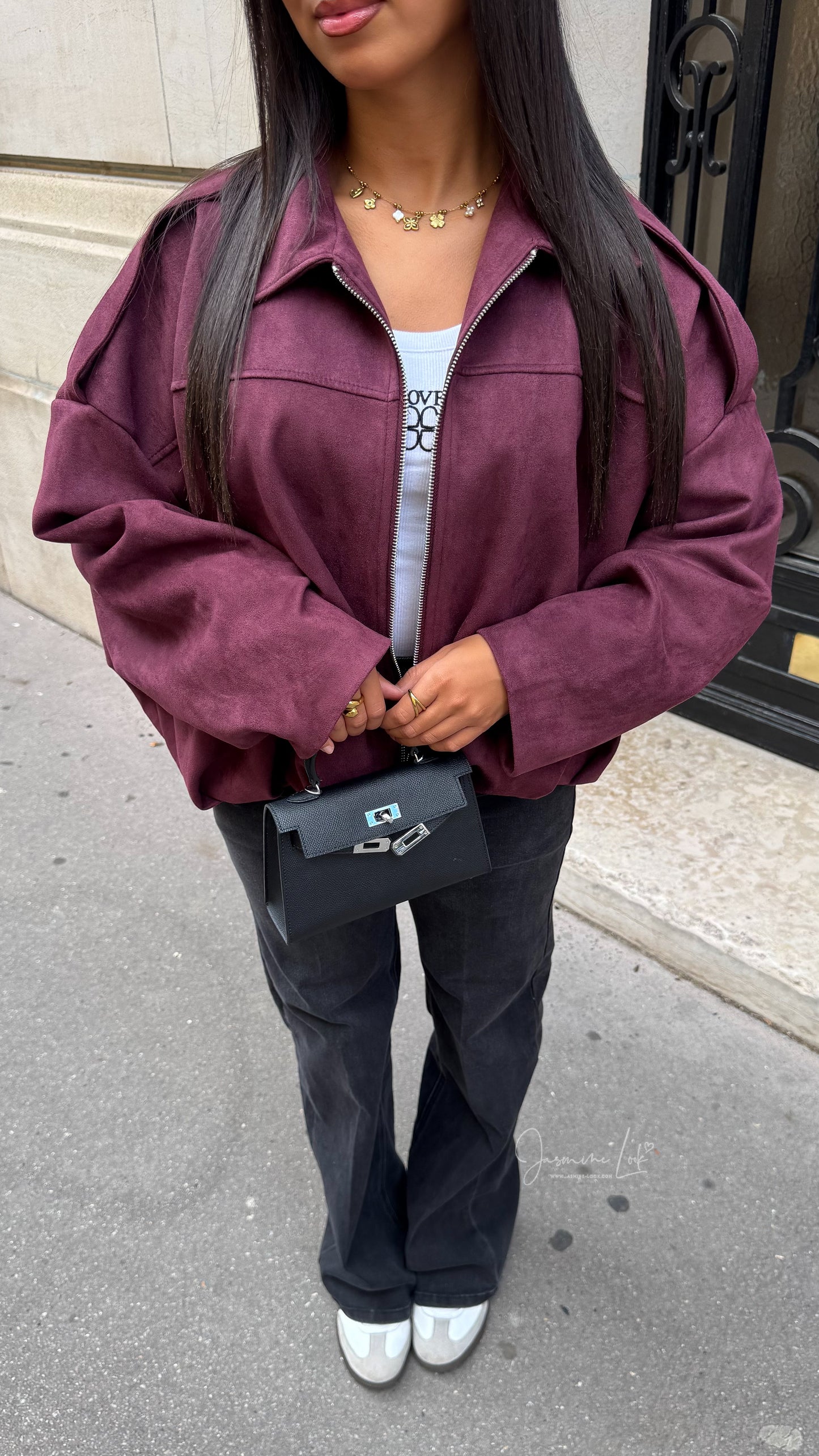 Veste Suède Bordeaux