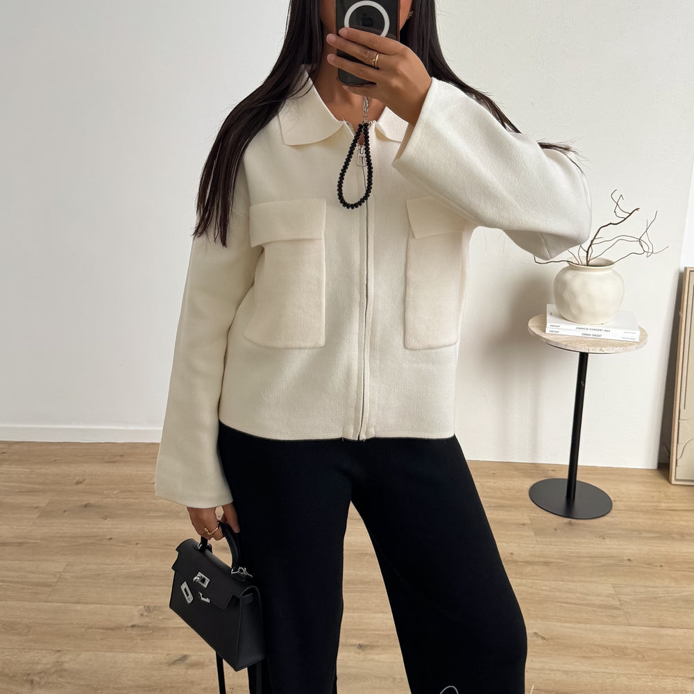 Gilet Zip Ivoire