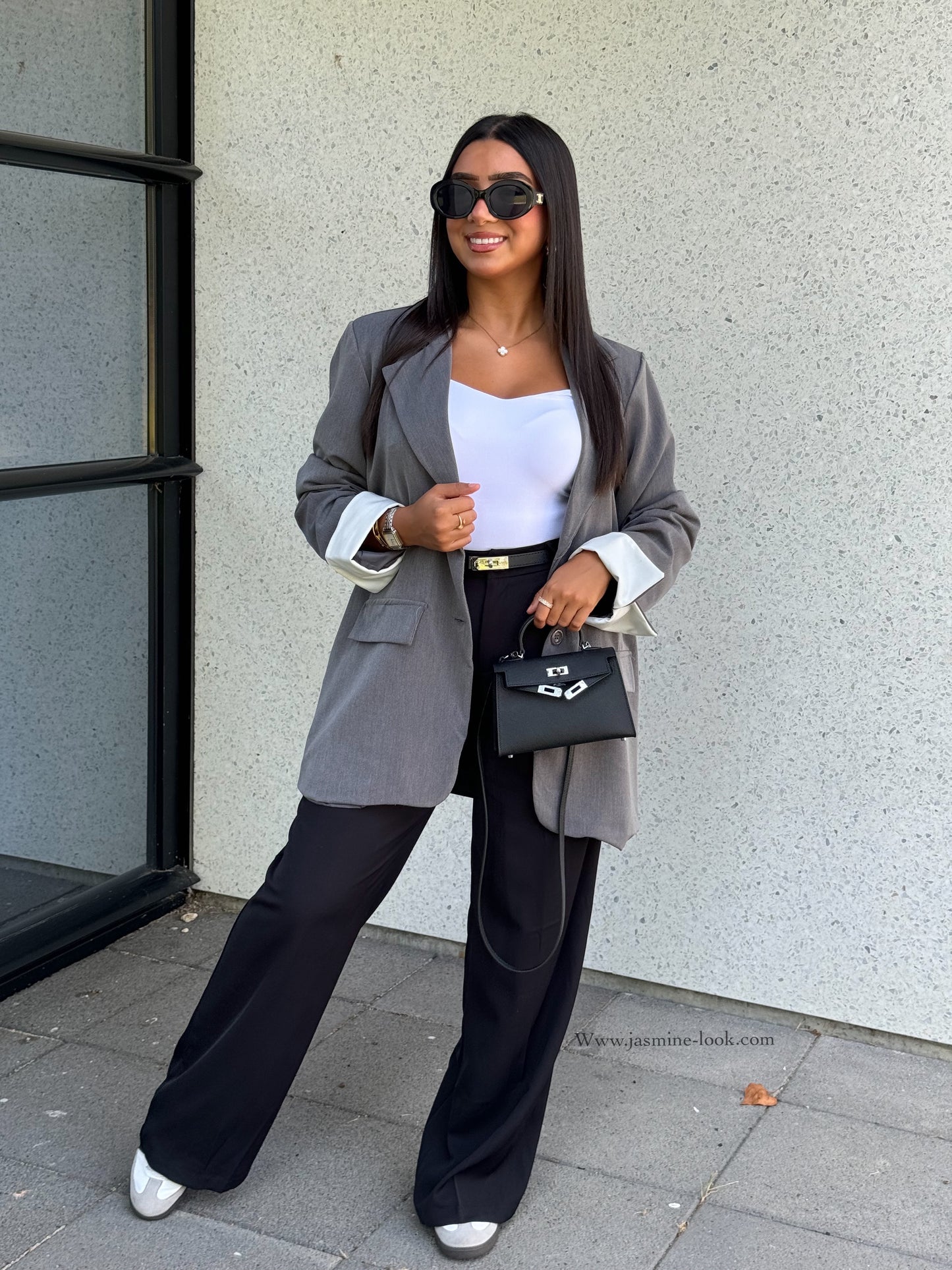 Grey Lapel Blazer