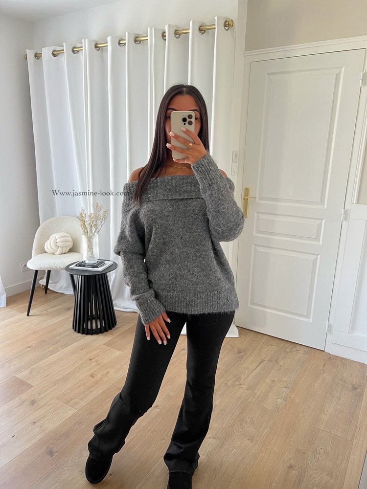 Pull Bardot premium Grey