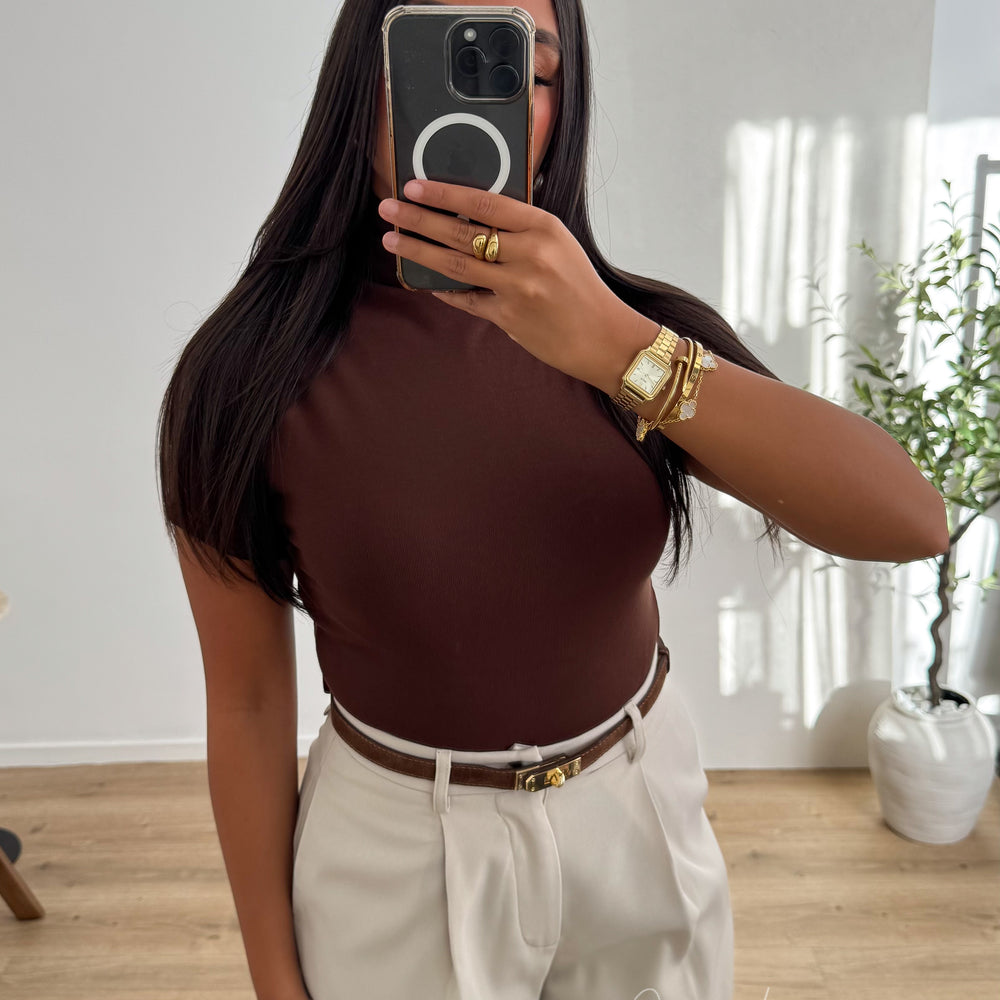Top Molletoné Marron