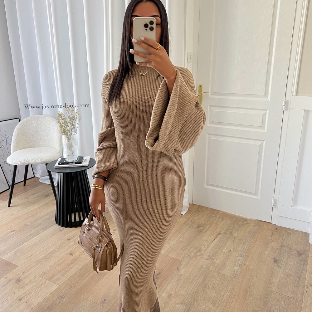 Autumn taupe dress