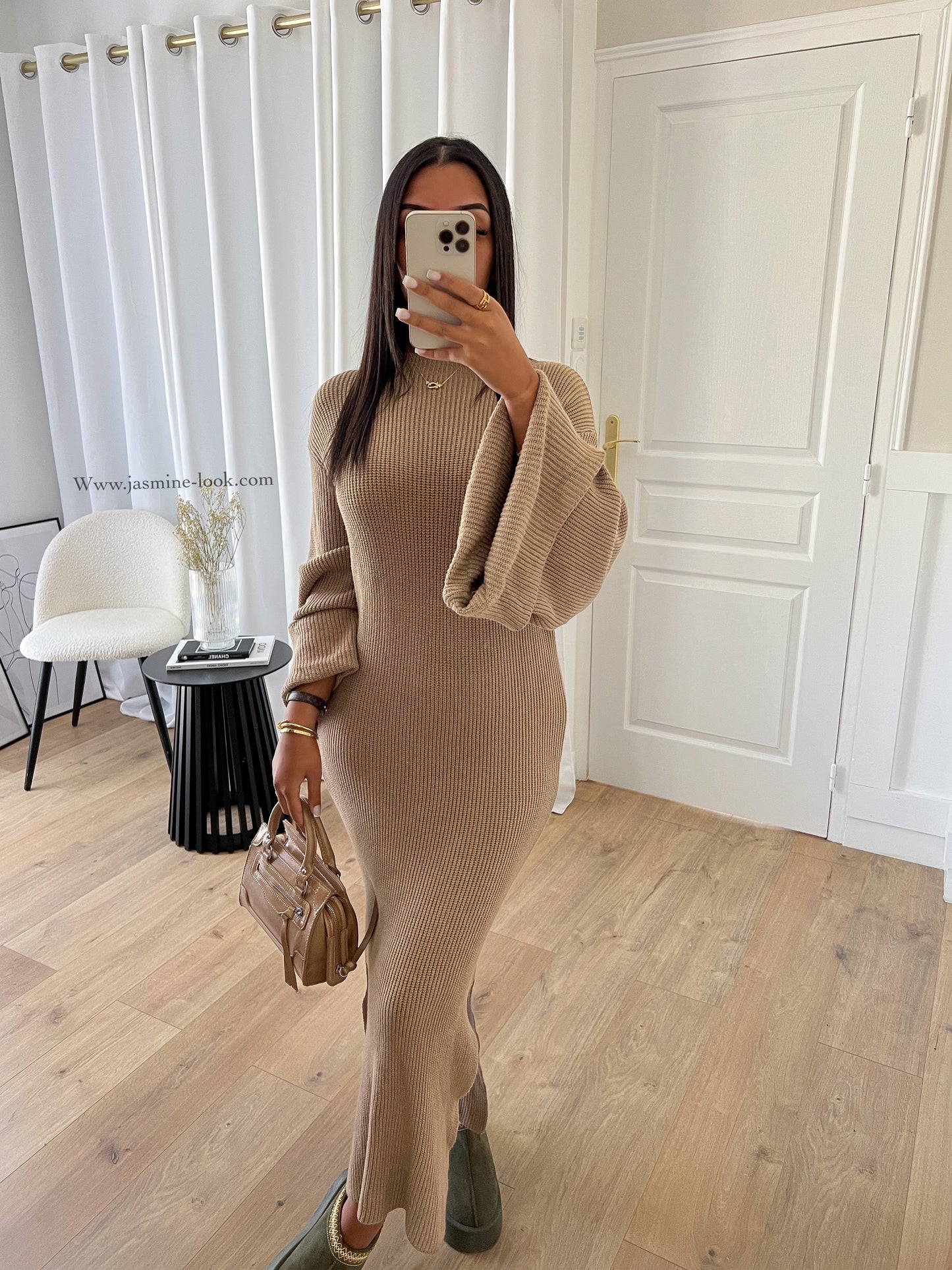 Autumn taupe dress