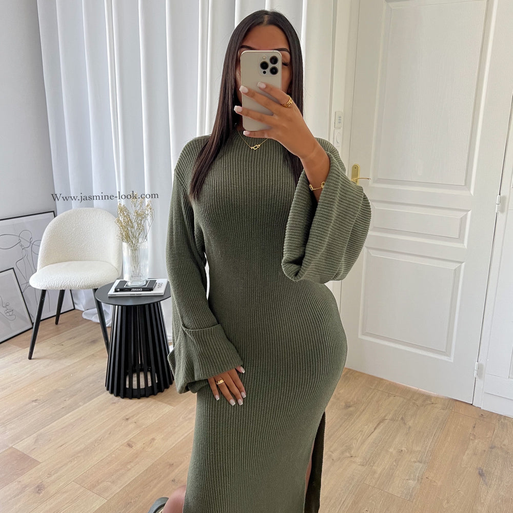 Autumn khaki dress