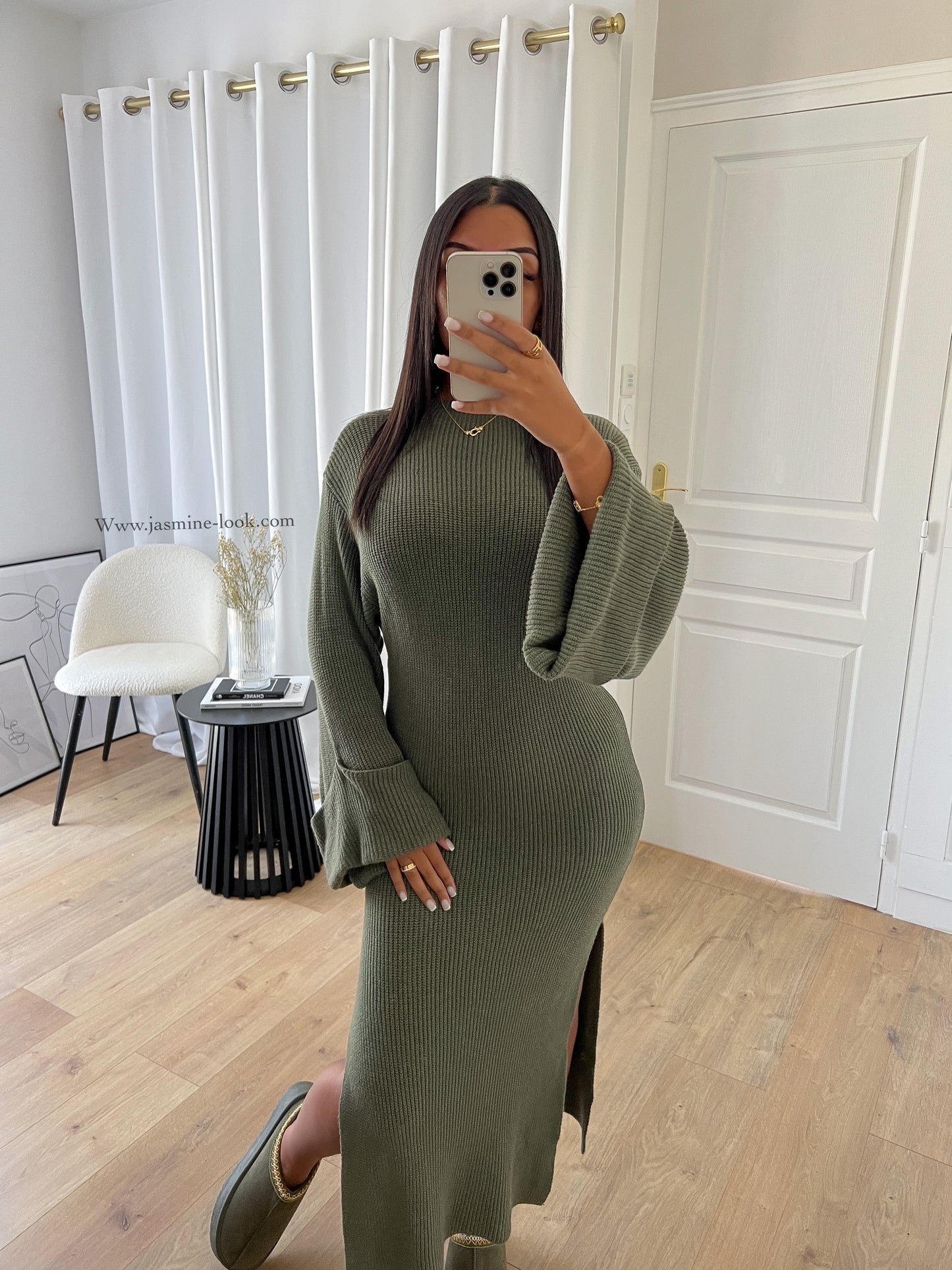 Autumn khaki dress