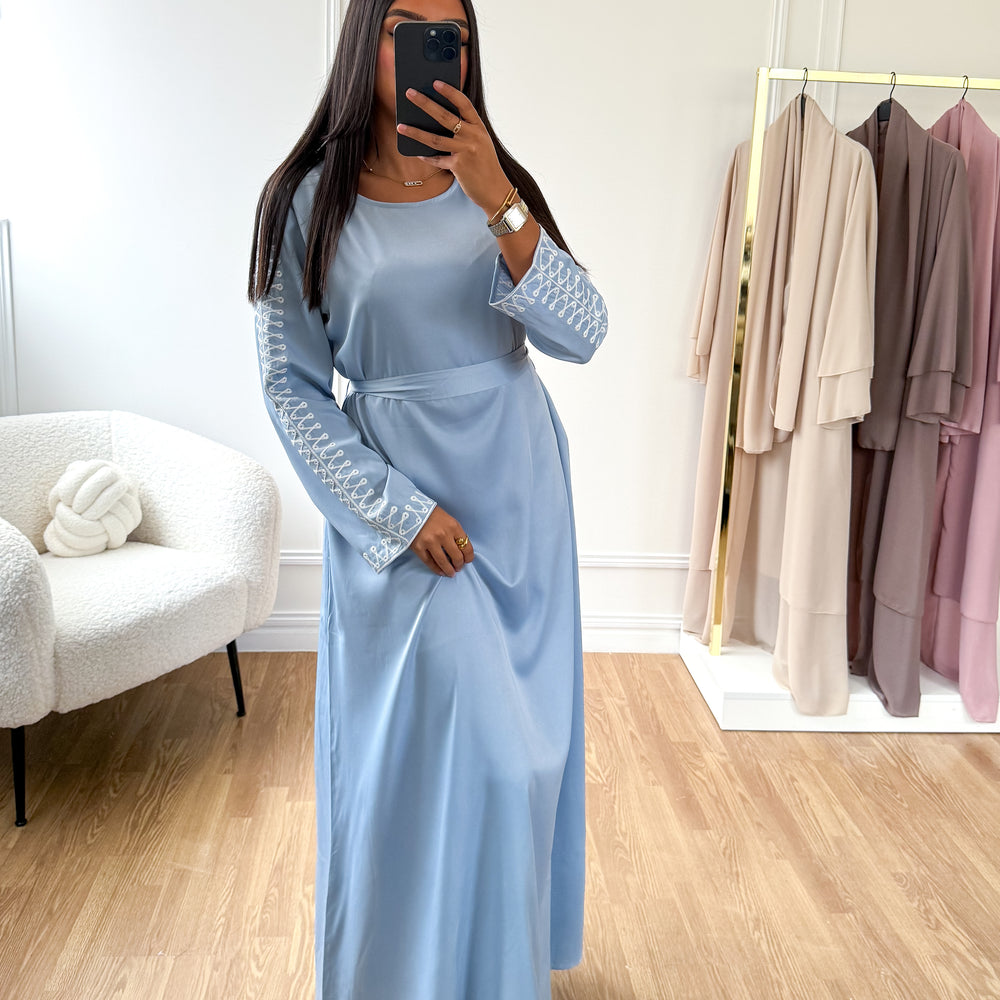 Sky blue Marrakech satin dress