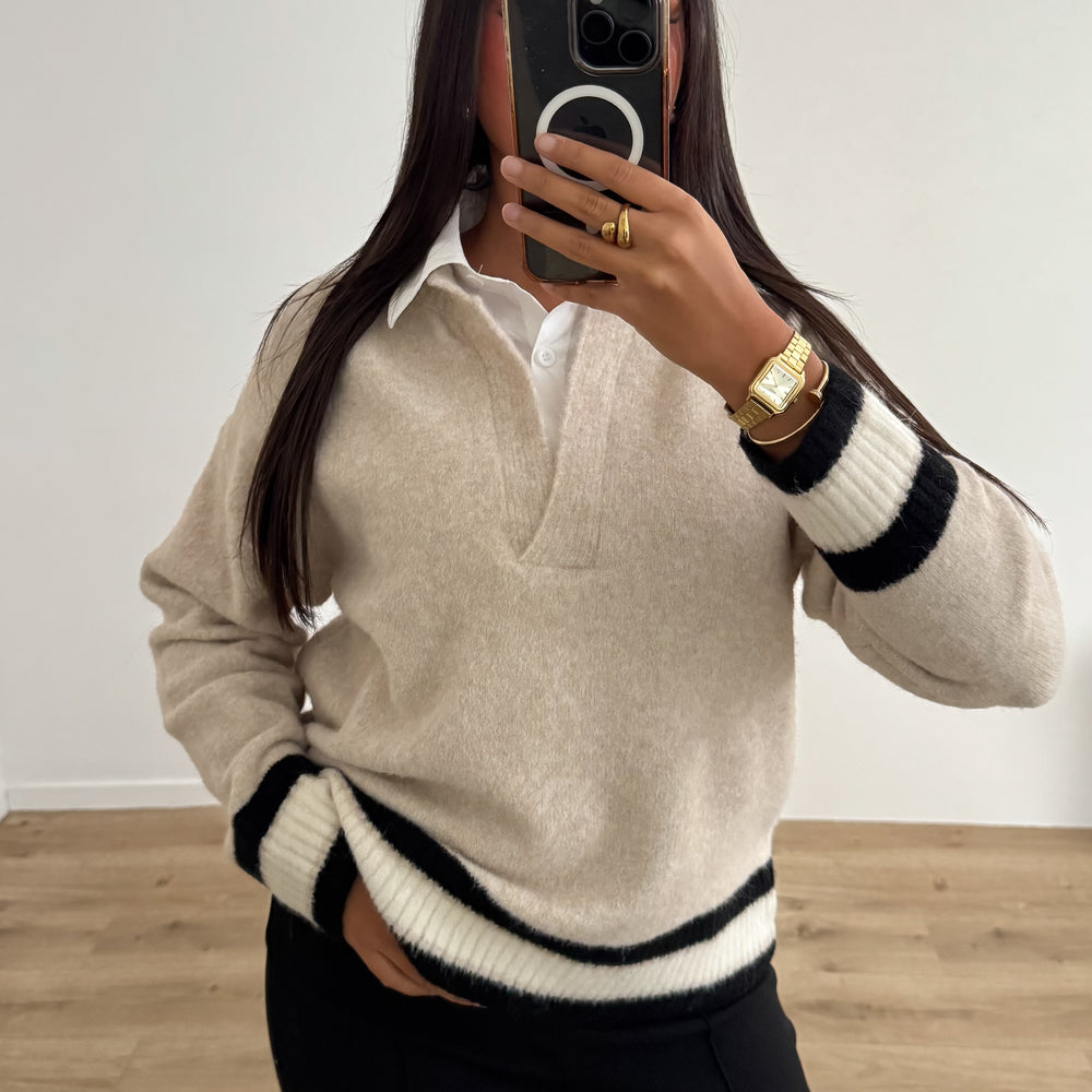 Pull Chemise beige
