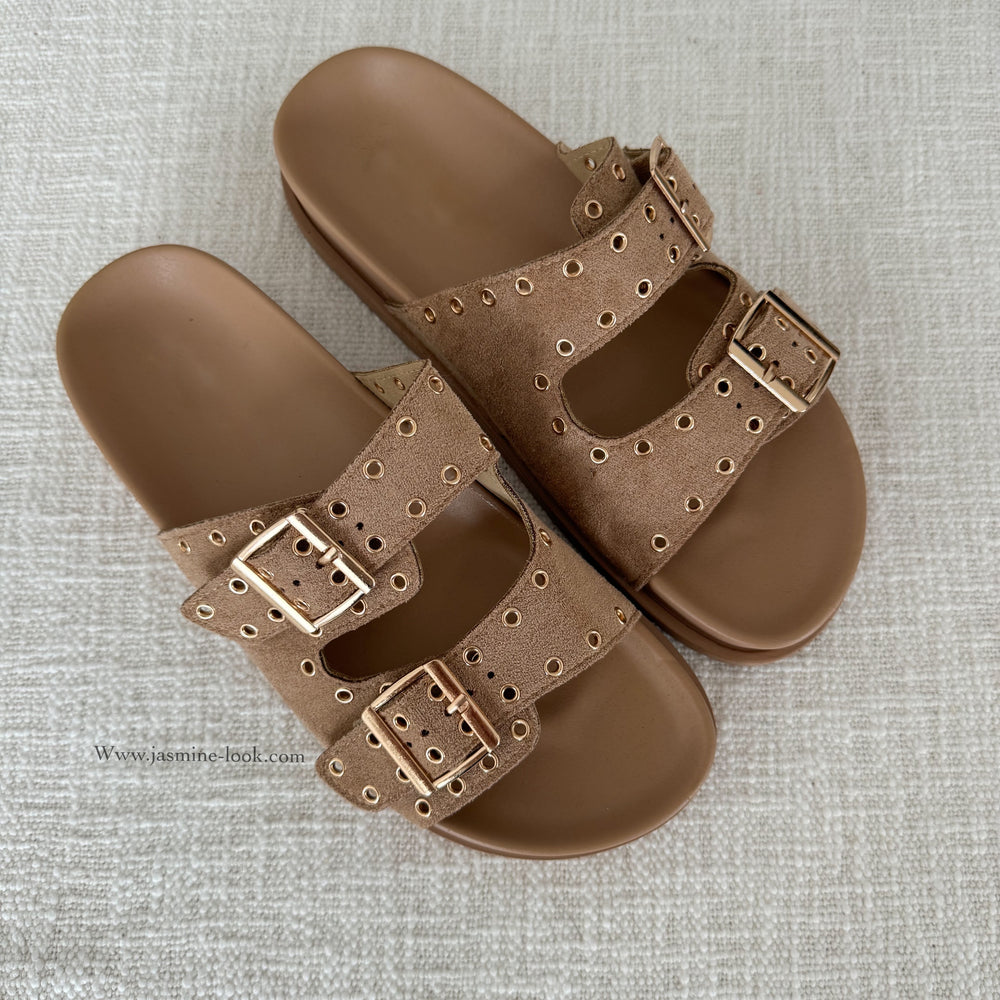 Taupe Suede Sandals