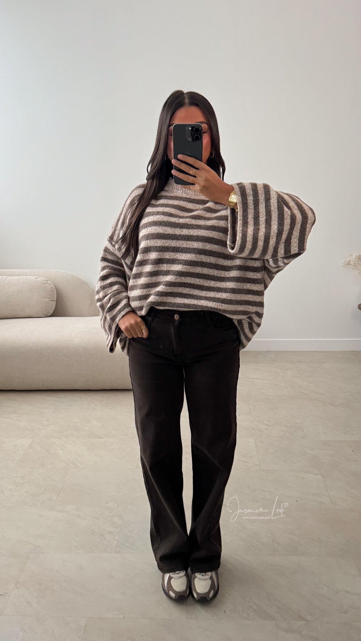 Pull Stripe | Marron Taupe