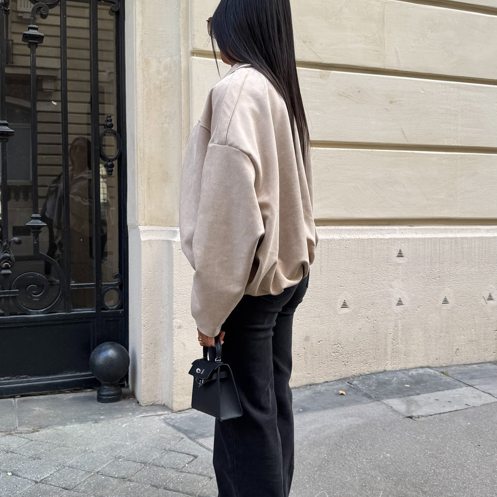Veste Suède beige nude