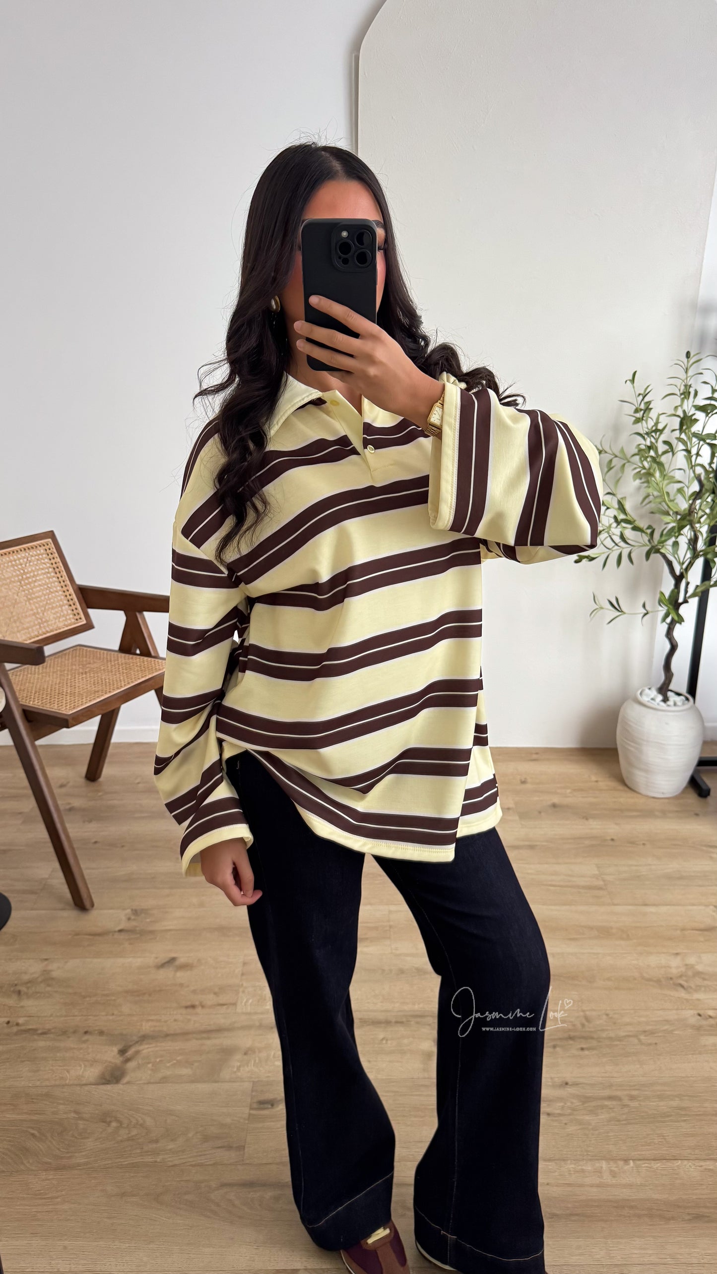 Polo Rayé polaire | Jaune