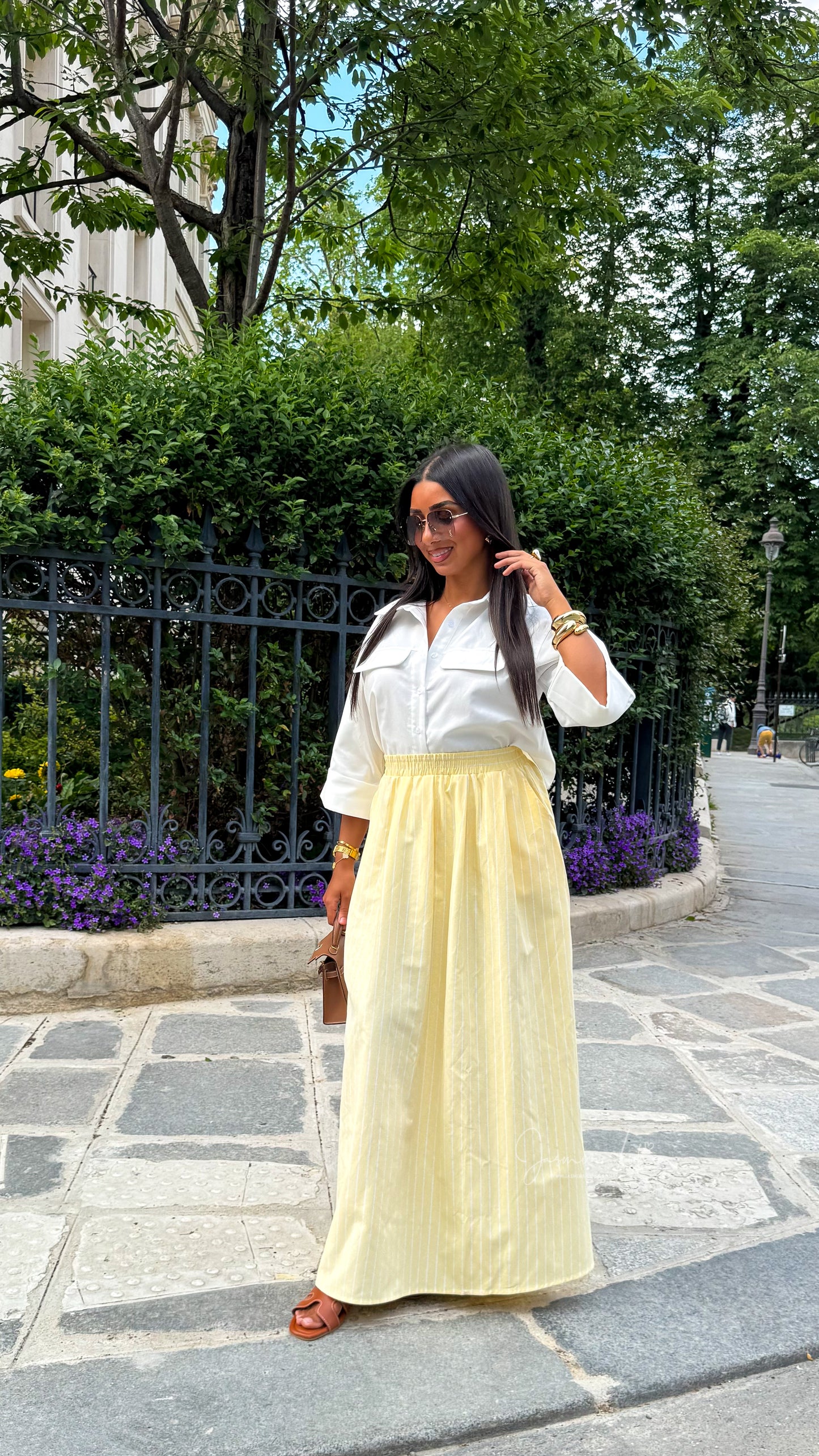 Jupe ILANA | Jaune rayé