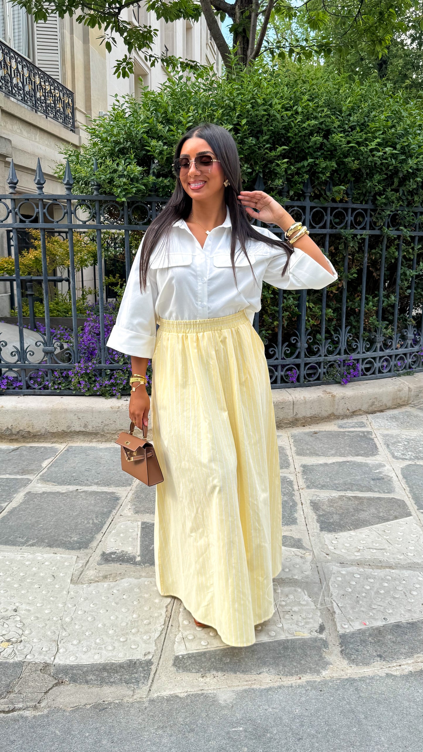 Jupe ILANA | Jaune rayé