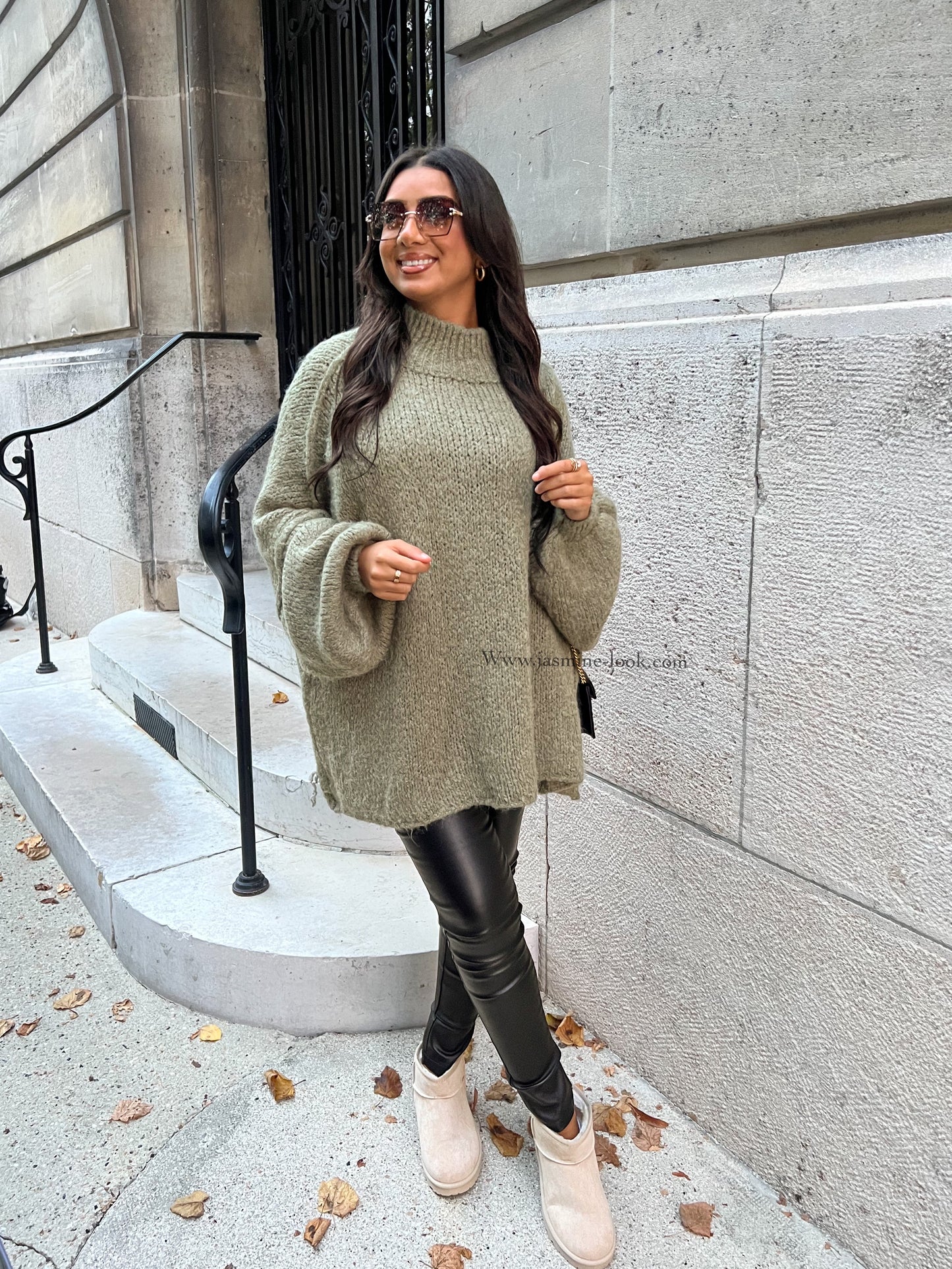 Khaki Green Cocoon Sweater