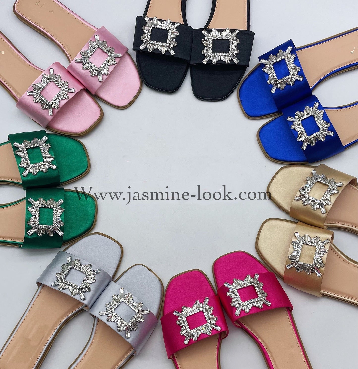 Green jewel sandals