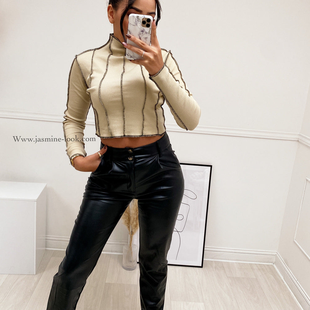 Top Cut beige SOLDES