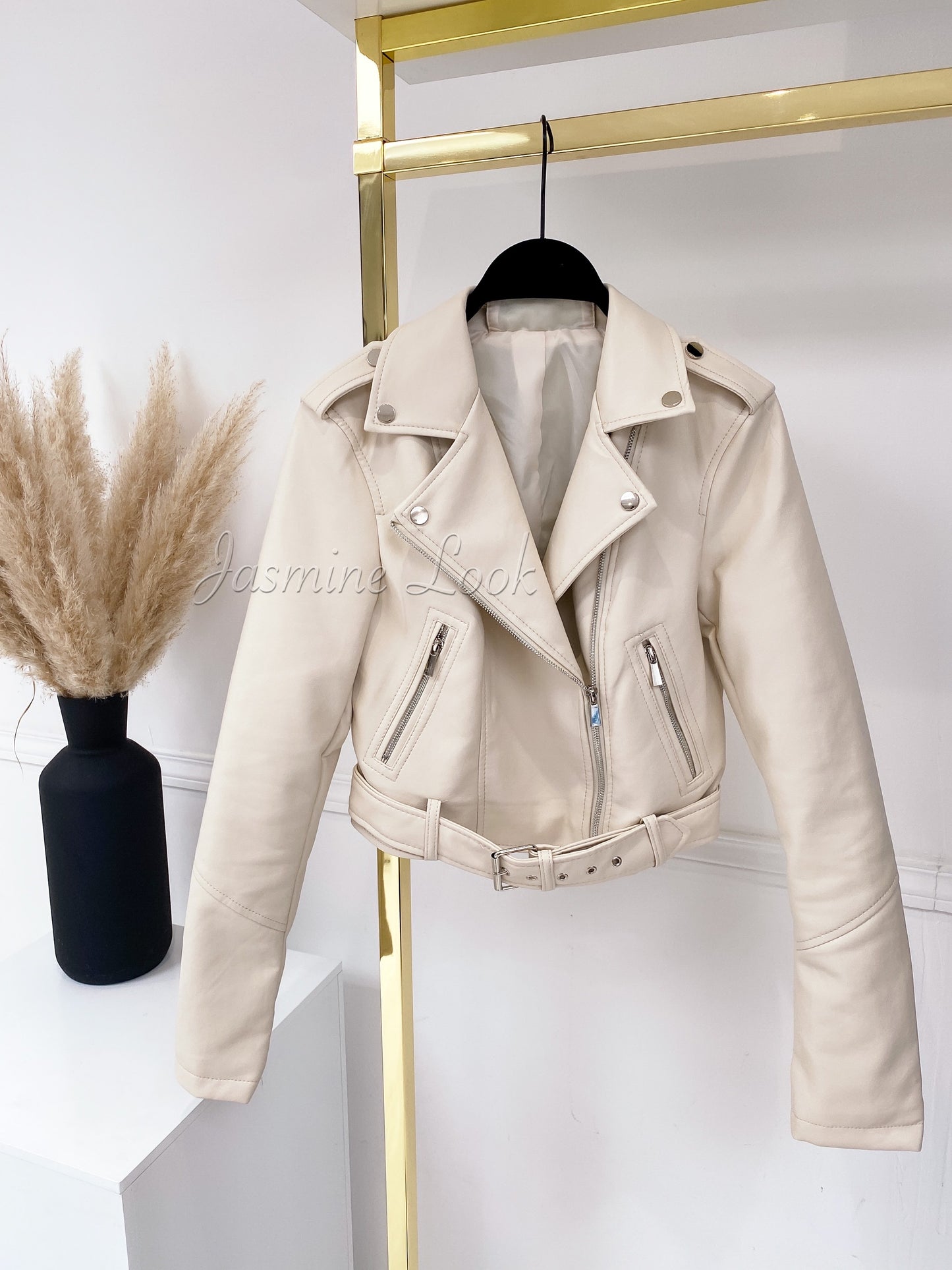 Nude beige faux leather perfecto