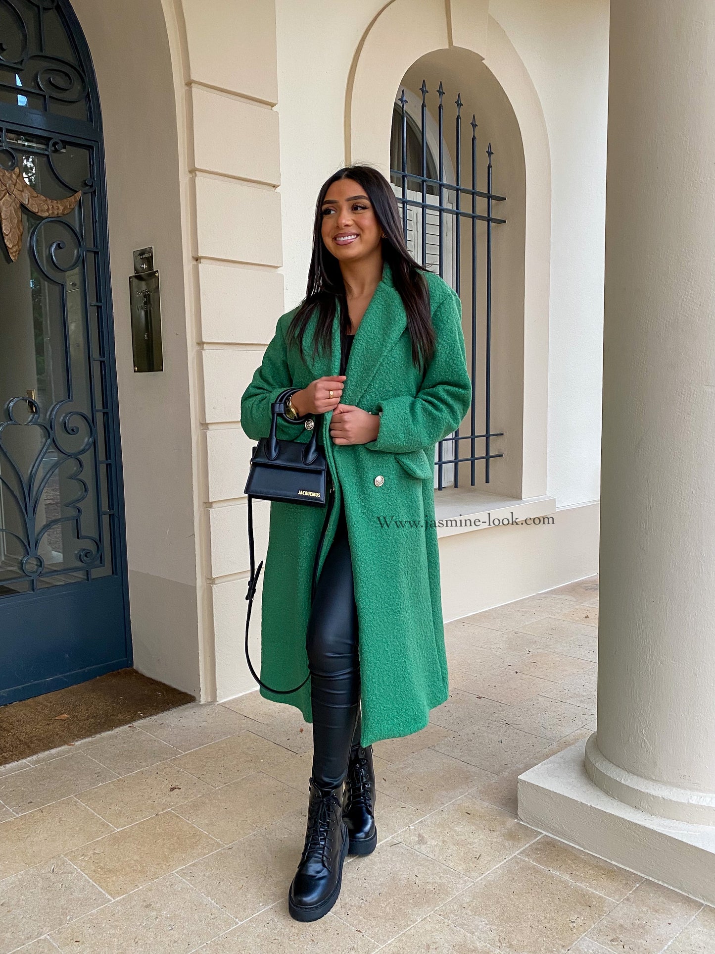 Green bouclette coat