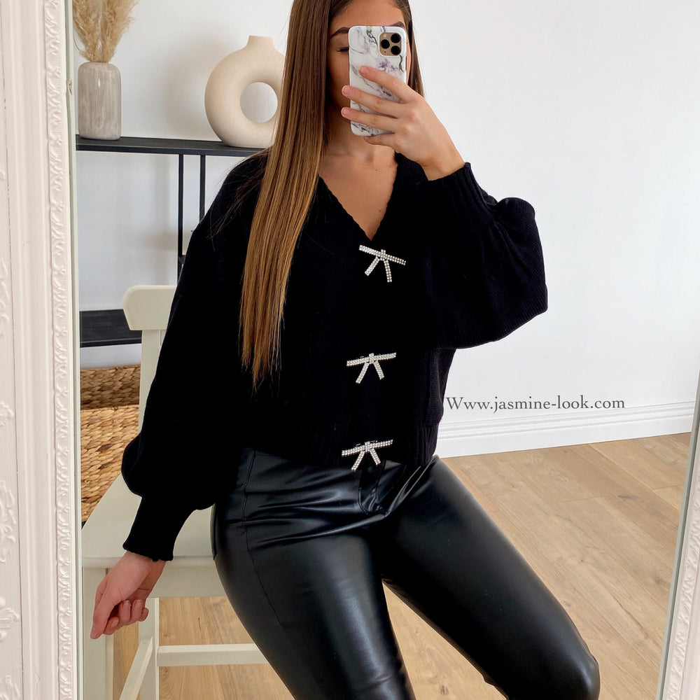 Kardigan strass black