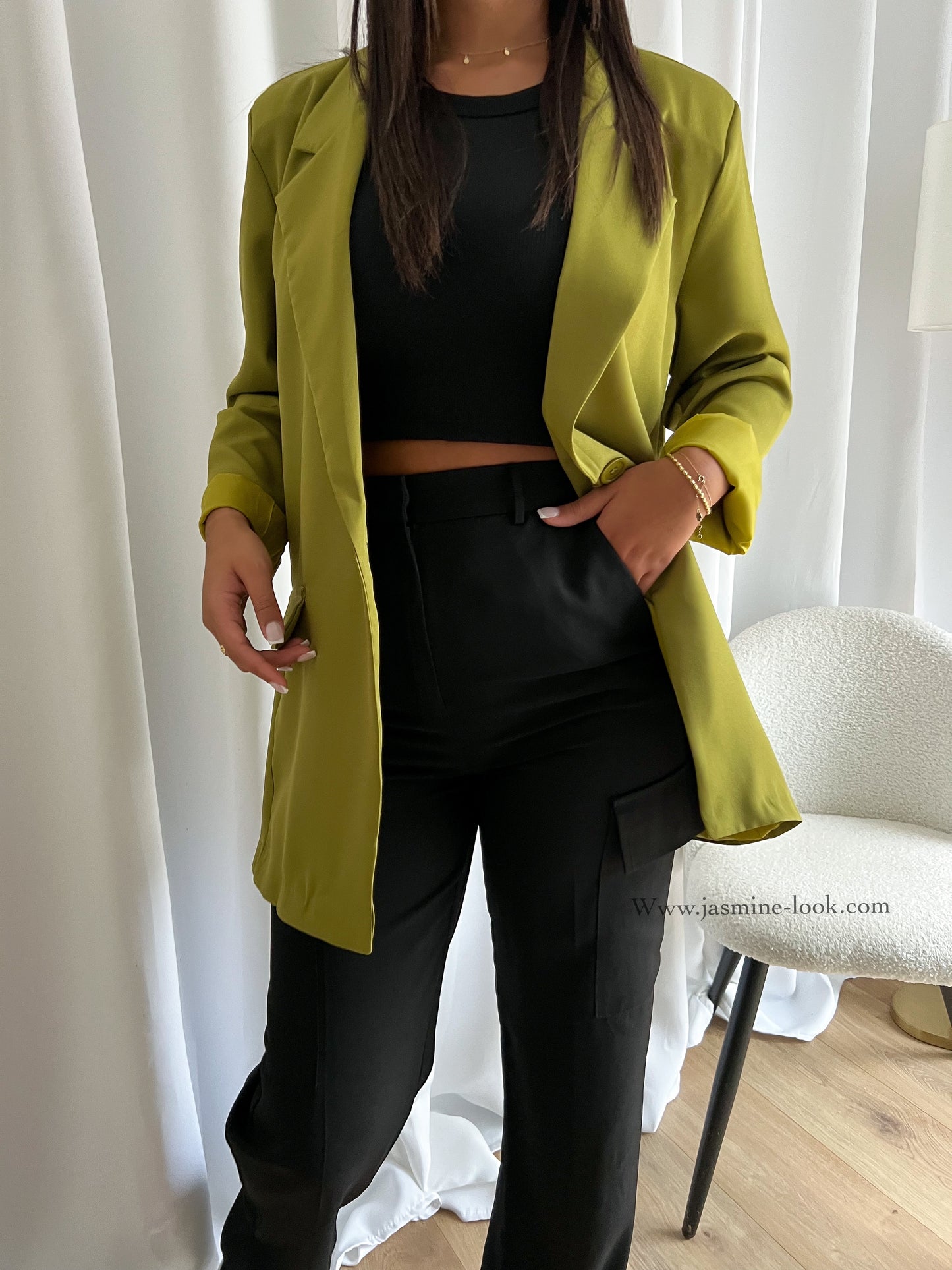 Olive green oversized blazer