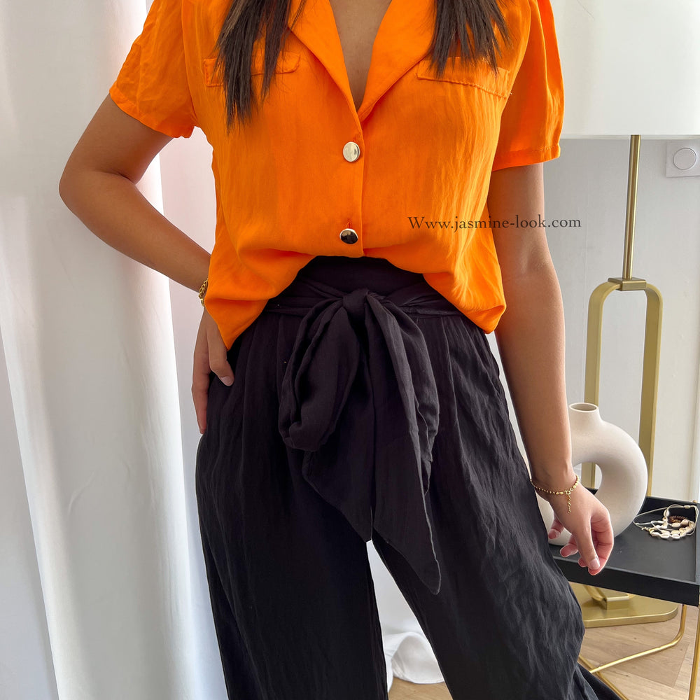 Blouse Lin orange /gold