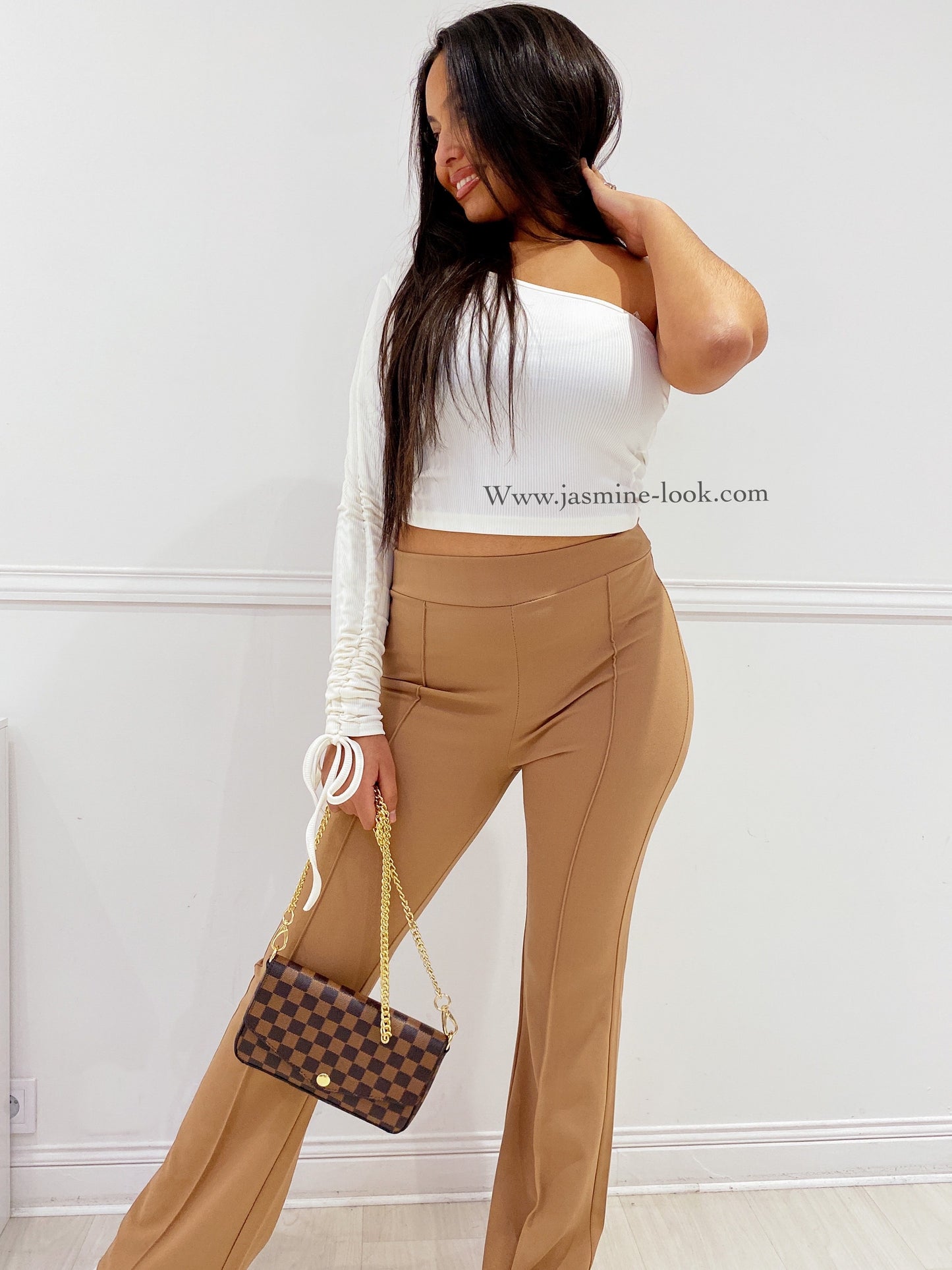 Taupe flared pants