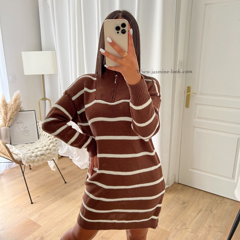 Robe pull Zippy marron