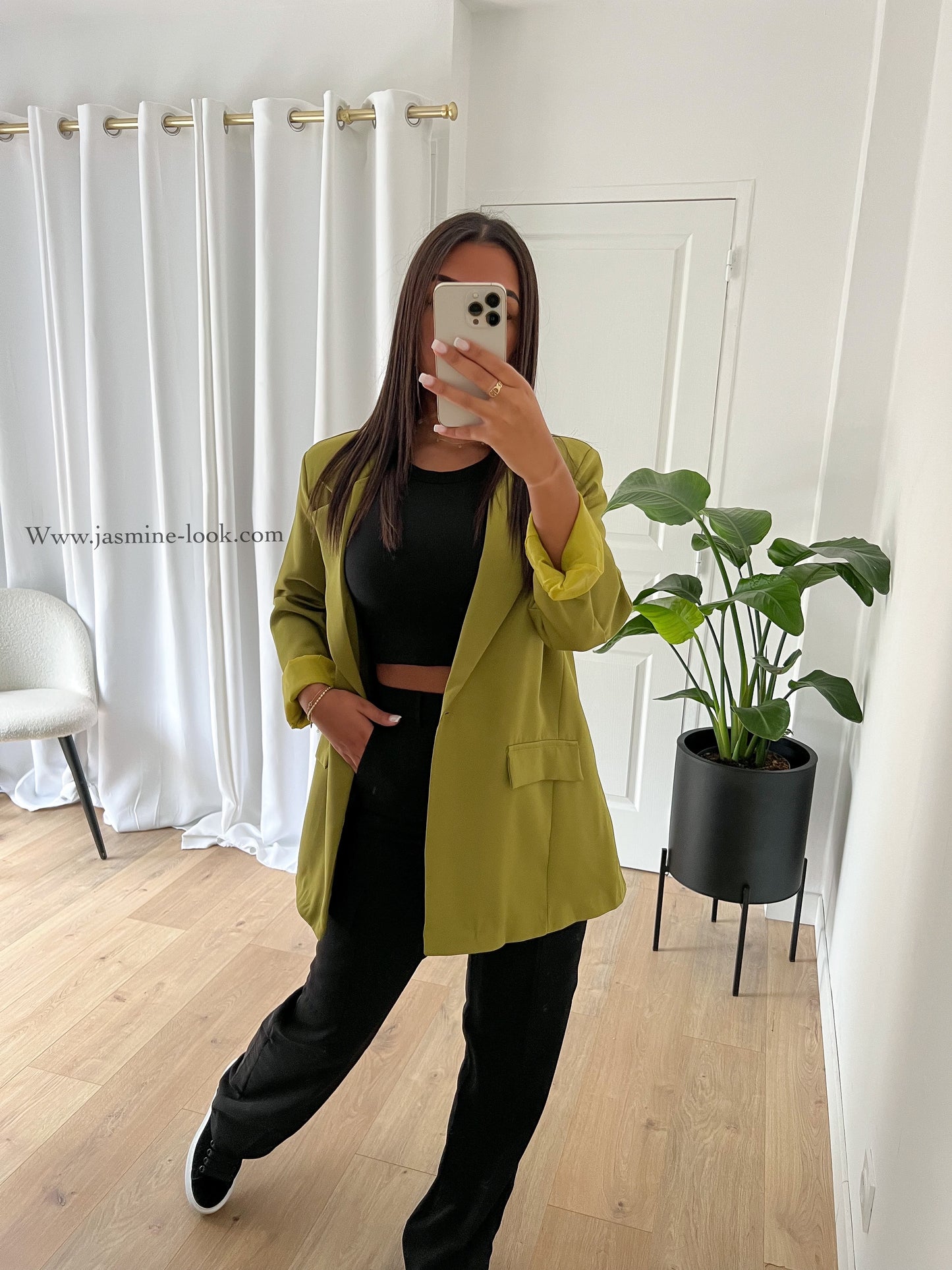 Olive green oversized blazer