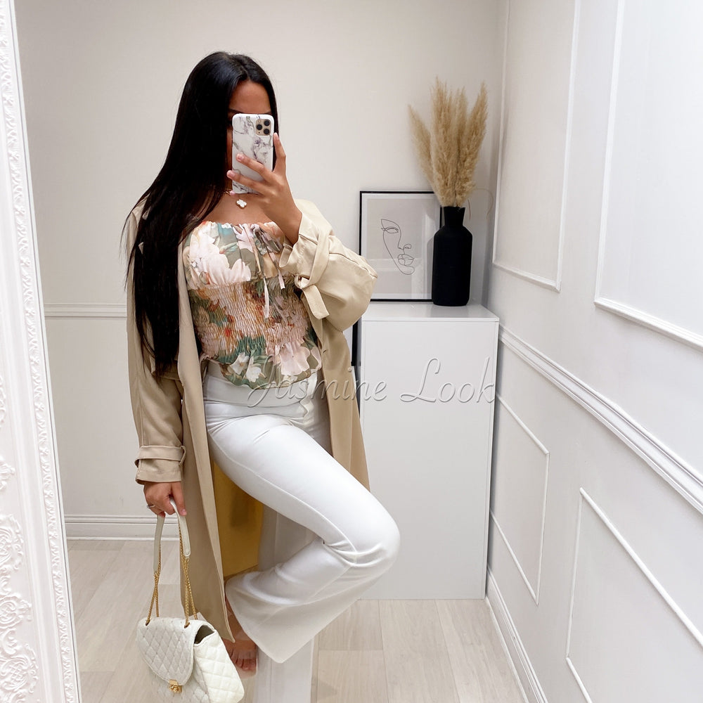 Pantalon Flare white