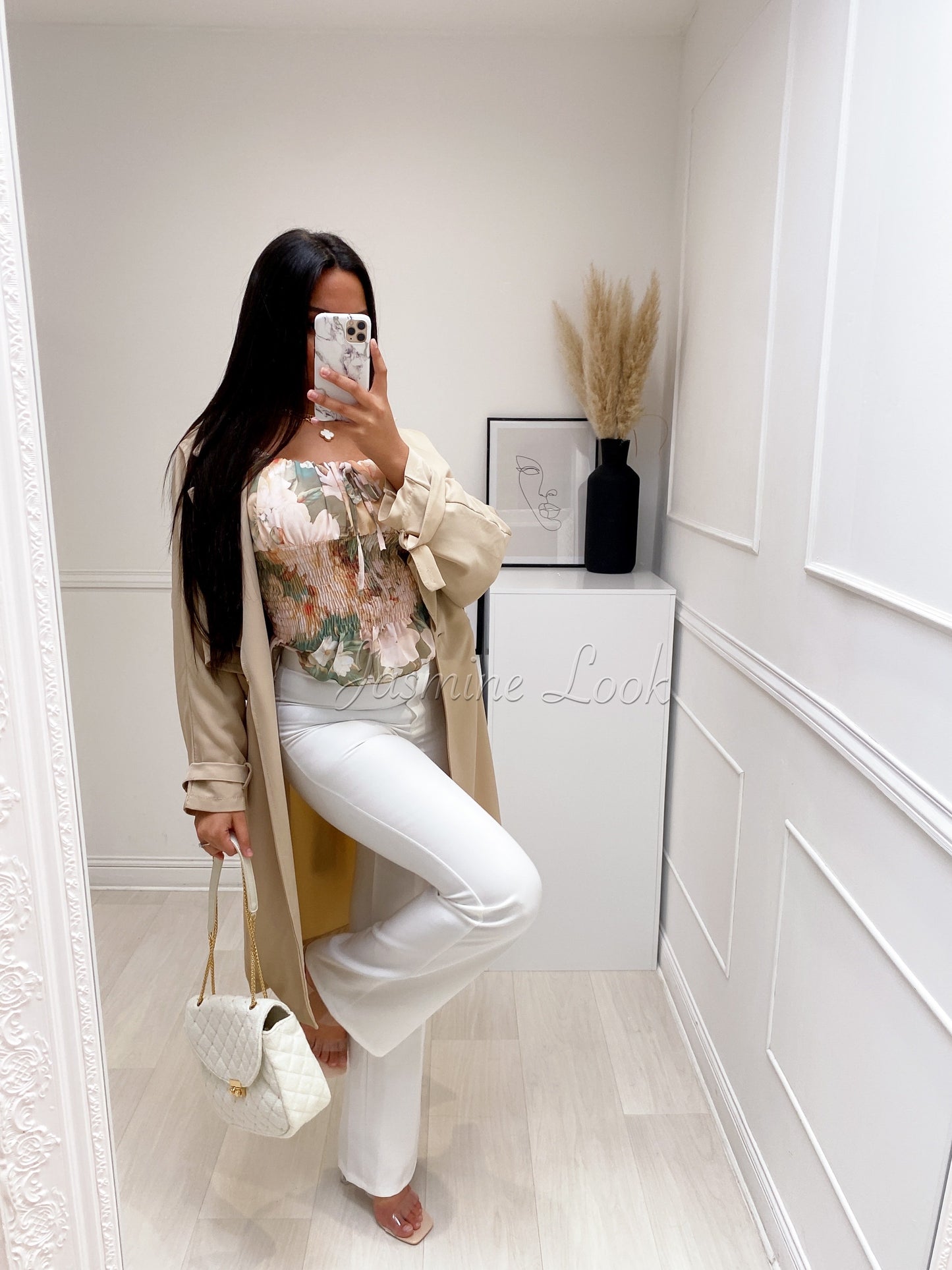 Flare white pants