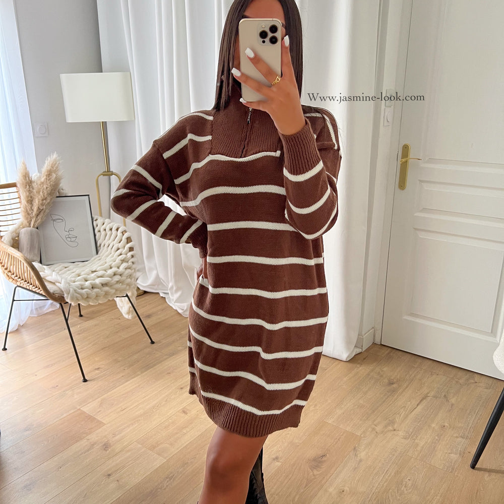 Robe pull Zippy marron