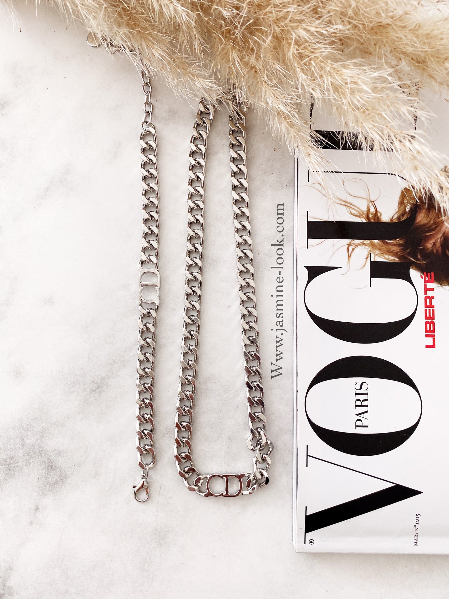 Collier maillon CD argent