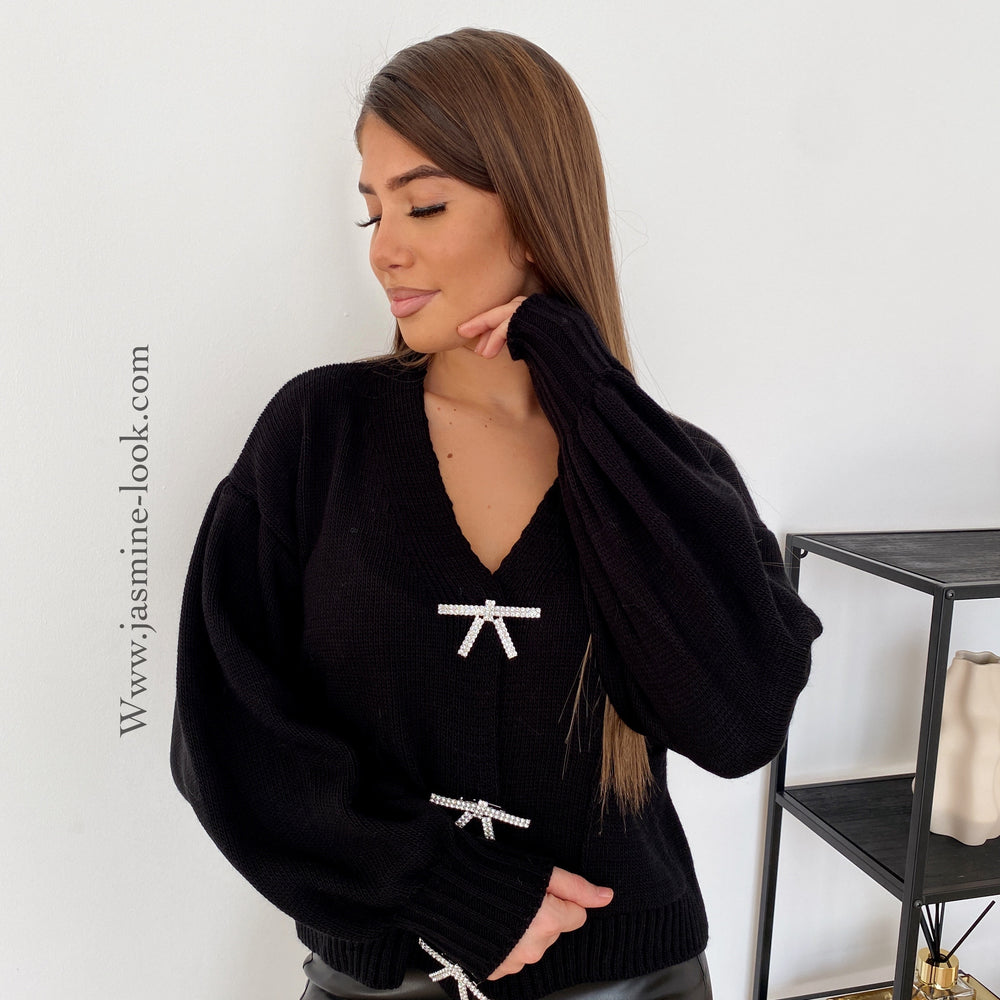 Kardigan strass black